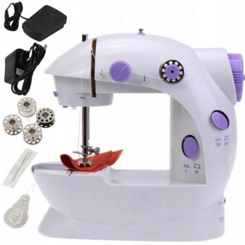 Mini electric sewing machine – portable with pedal, lighting & accessories, SKU: 229
