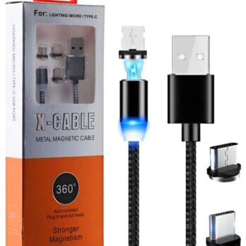 MAGNETIC CABLE 3IN1 CHARGER MICRO USB, C, Iphone SKU:212-B