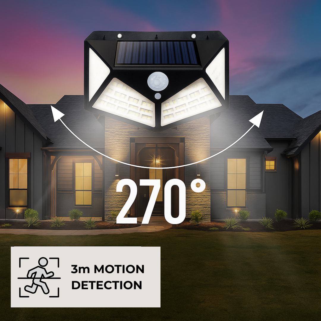 Solar Led LAMP MOTION SENSOR Wall lamp BLACK SH-100 SKU: 012