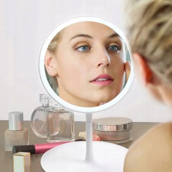 COSMETIC MAKE-UP MIRROR ILLUMINATED WHITE/PINK LED SKU:107
