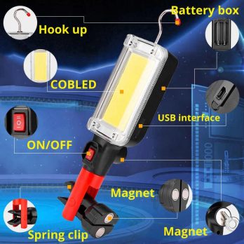 WORKSHOP LAMP 3IN1 LED COB BATTERY SKU:103