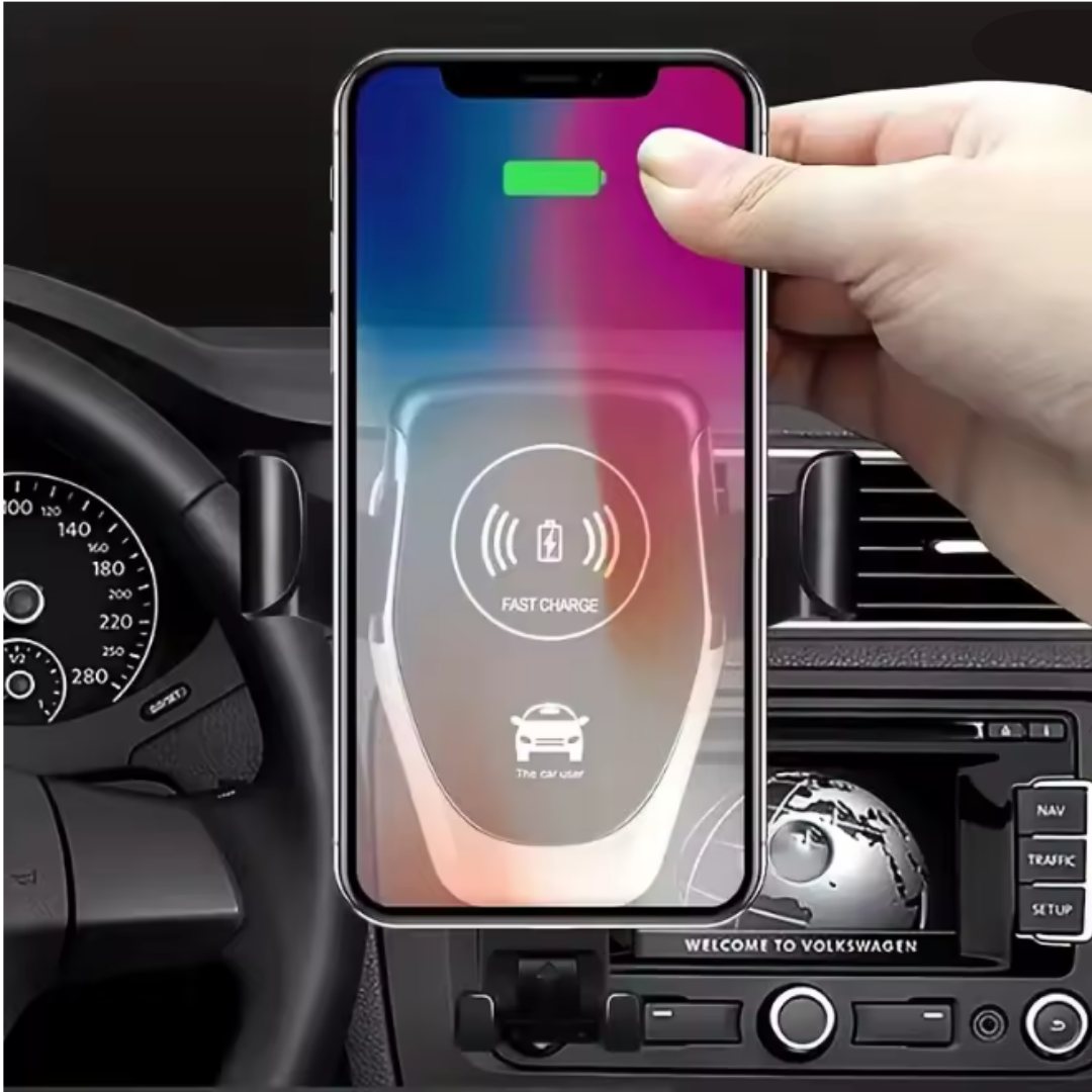 CAR HOLDER WITH BUILT-IN INDUCTIVE CHARGER FAST CHARGE QI SKU:320