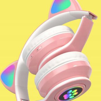 WIRELESS BLUETOOTH HEADPHONES CAT EARS LED, SKU:300
