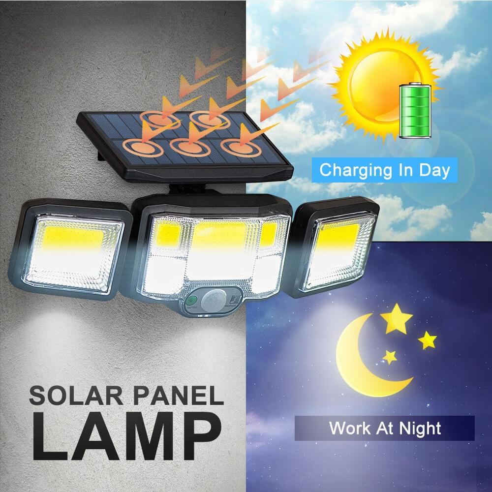 SOLAR LAMP 204 COB SEPARATE PANEL + REMOTE CONTROL SKU: 376