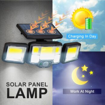 SOLAR LAMP 204 COB SEPARATE PANEL + REMOTE CONTROL SKU:376-B
