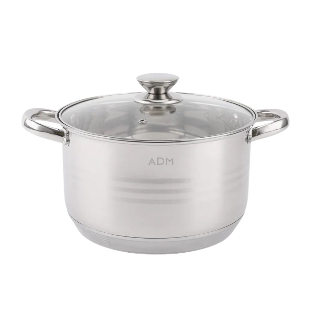 STAINLESS COOKWARE SET ADM WITH LIDS OF 12 ITEMS, SKU: 393