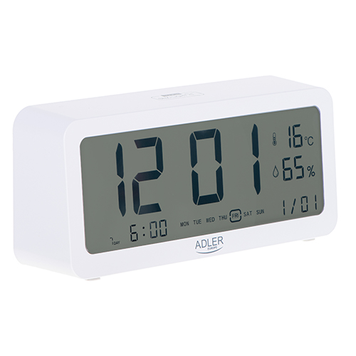 Adler Battery Alarm Clock – White SKU: AD 1195w