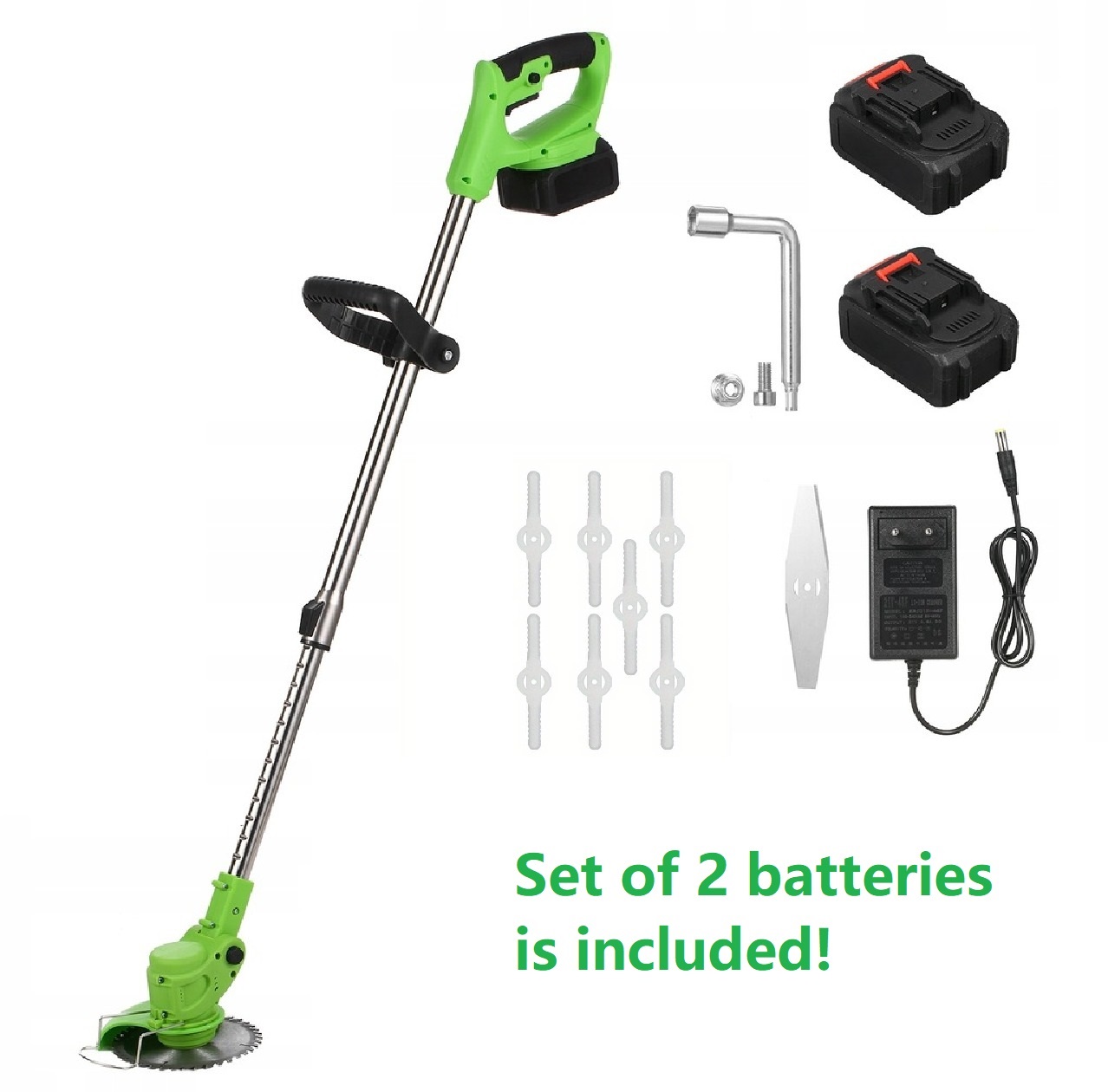 CORDLESS LAWN TRIMMER WITH LITHIUM BATTERY + 2 BATTERIES, SKU: 456