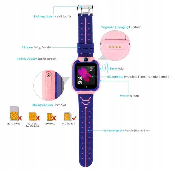 Smartwatch For Kids Q19 GPS Locator Blue, SKU: 2104