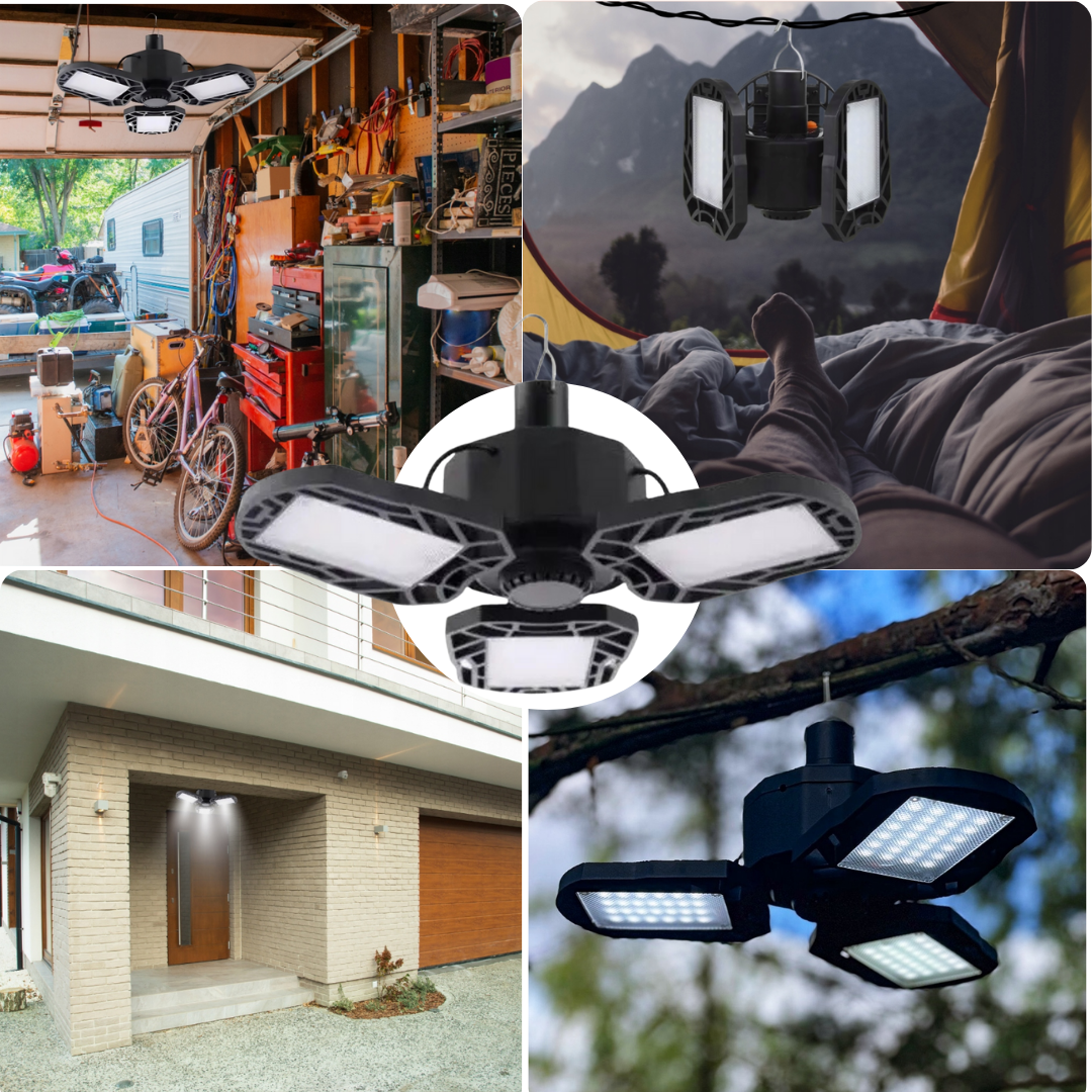 Solar LED Hanging Lamp with Panel for Garage, Workshop & Outdoor Use, SKU:340