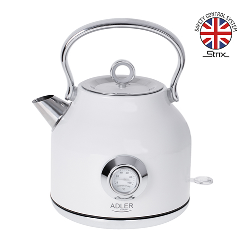 Adler White Electric kettle with a thermometer 1,7L STRIX SKU: AD 1346