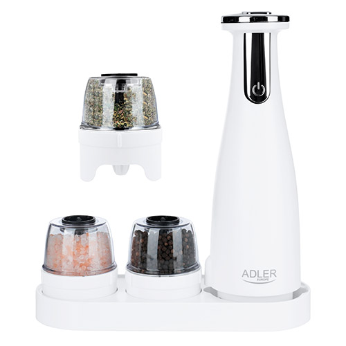 Adler Electric Salt and Pepper Grinder – Set – 3 grinders – USB SKU: AD 4449w