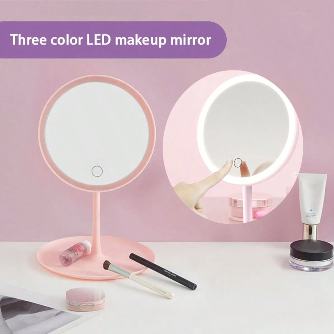 COSMETIC MAKE-UP MIRROR WITH TRICOLOR LED LIGHT, SKU:107