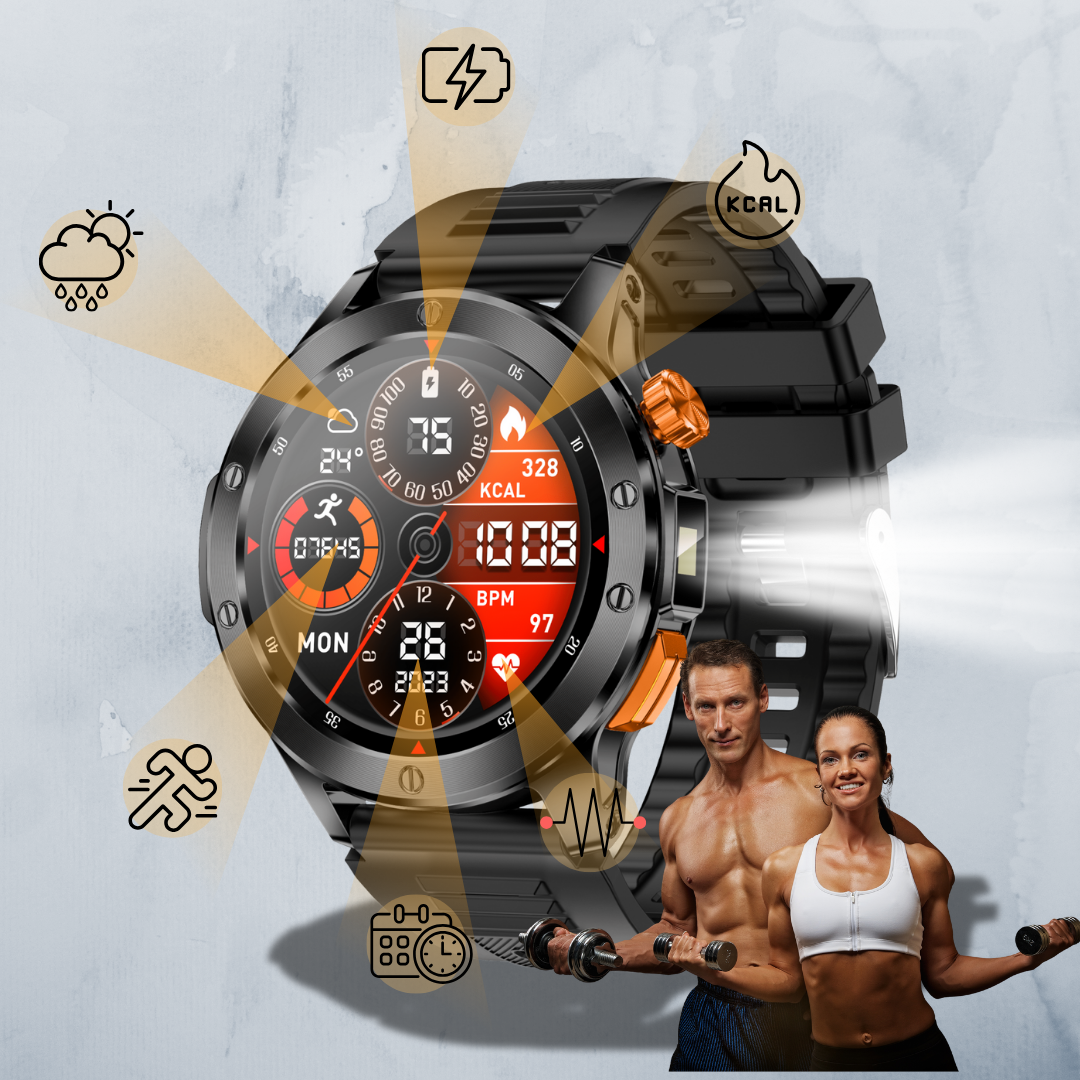SMARTWATCH V21 WITH FLASHLIGHT AND 100+ SPORTS MODES, SKU: 6092