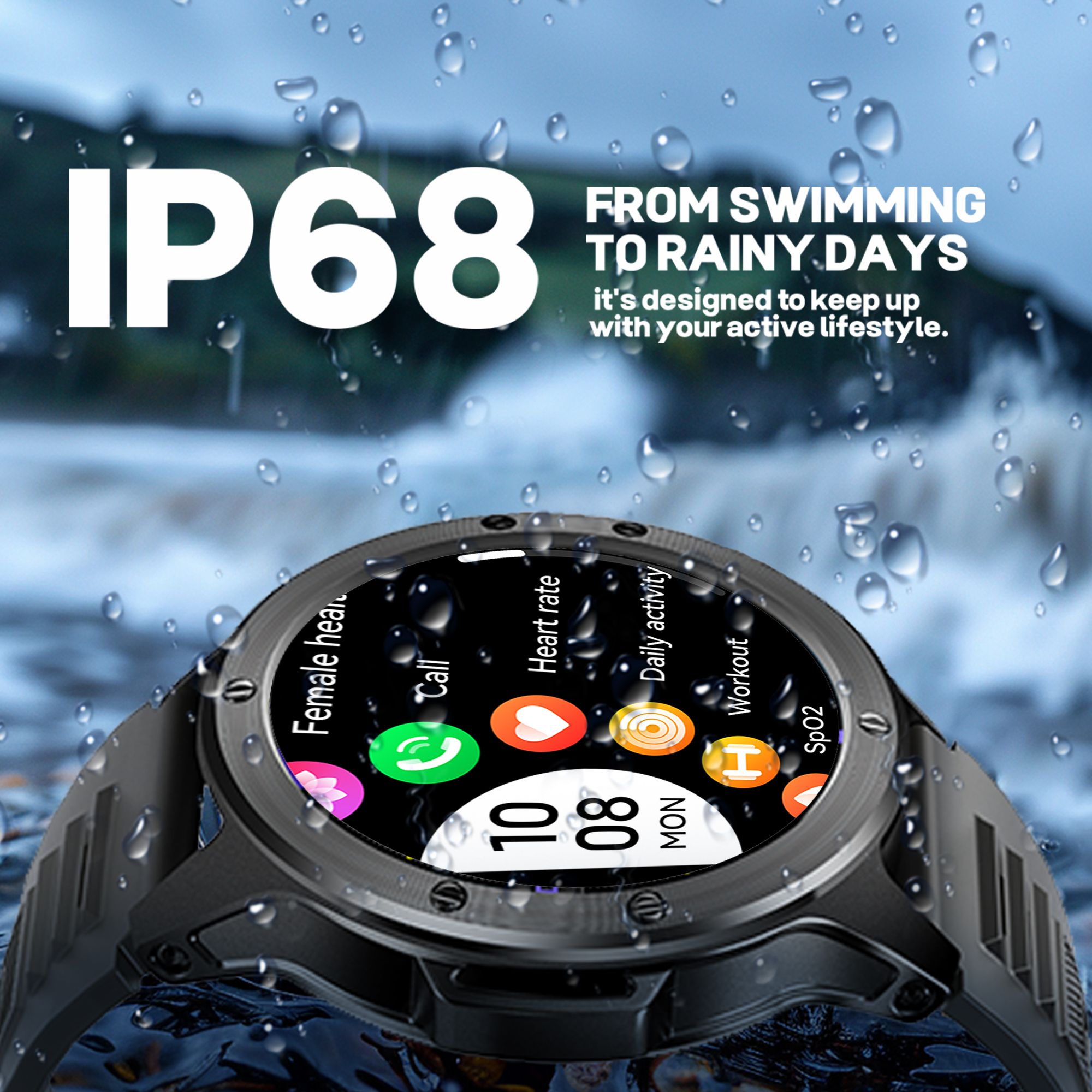 SMARTWATCH V21 WITH FLASHLIGHT AND 100+ SPORTS MODES, SKU: 6092