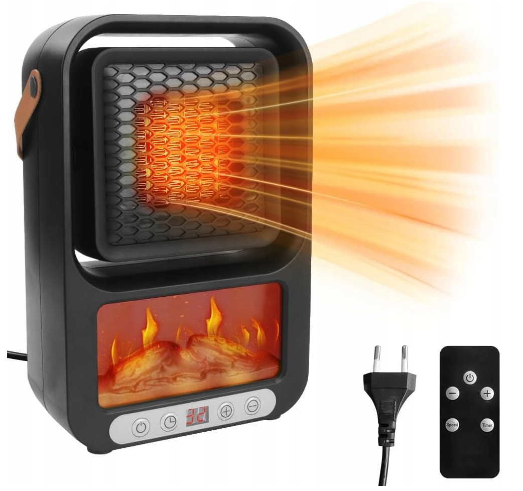 PORTABLE ELECTRIC HEATER WITH LED FIREPLACE DISPLAY, SKU: 6073