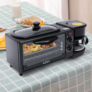 3-in-1 BREAKFAST MAKER ADM WITH COFFEE MAKER, GRILL, TOASTER OVEN,  SKU: 2195