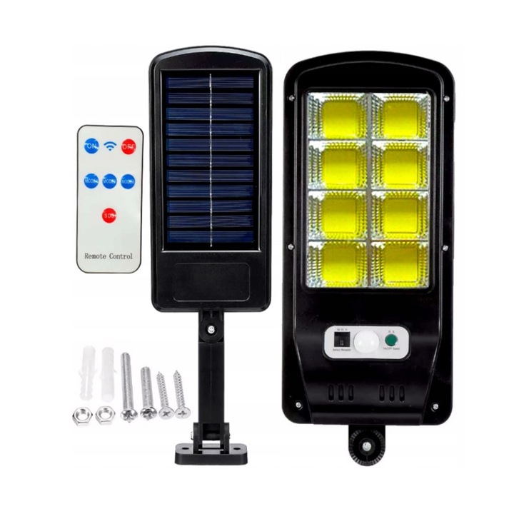 SOLAR STREET LAMP WITH MOTION SENSOR 1,800 mAh + REMOTE CONTROL, SKU: 507