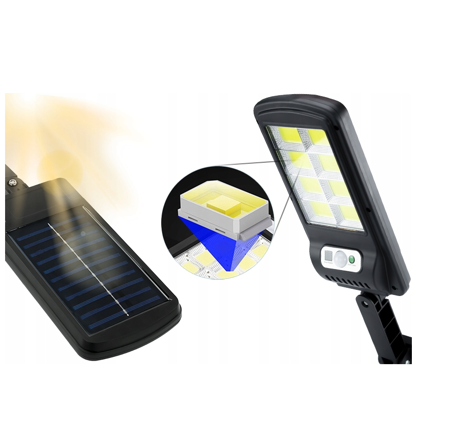 SOLAR STREET LAMP WITH MOTION SENSOR 1,800 mAh + REMOTE CONTROL, SKU: 507