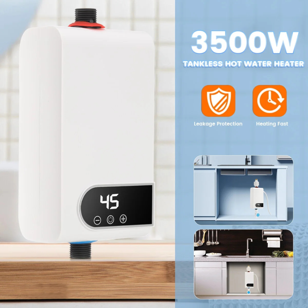 Instant Tankless Electric Water Heater – 3500W | Digital Display, SKU: 2228