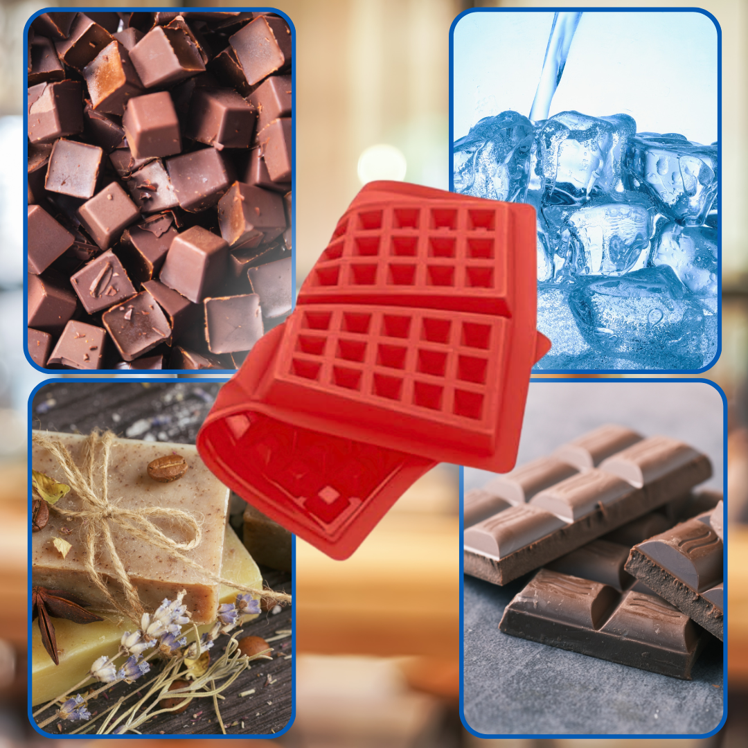 Multi-Use Silicone Waffle & Snack Mold – 4-Section Baking Tray, SKU:077