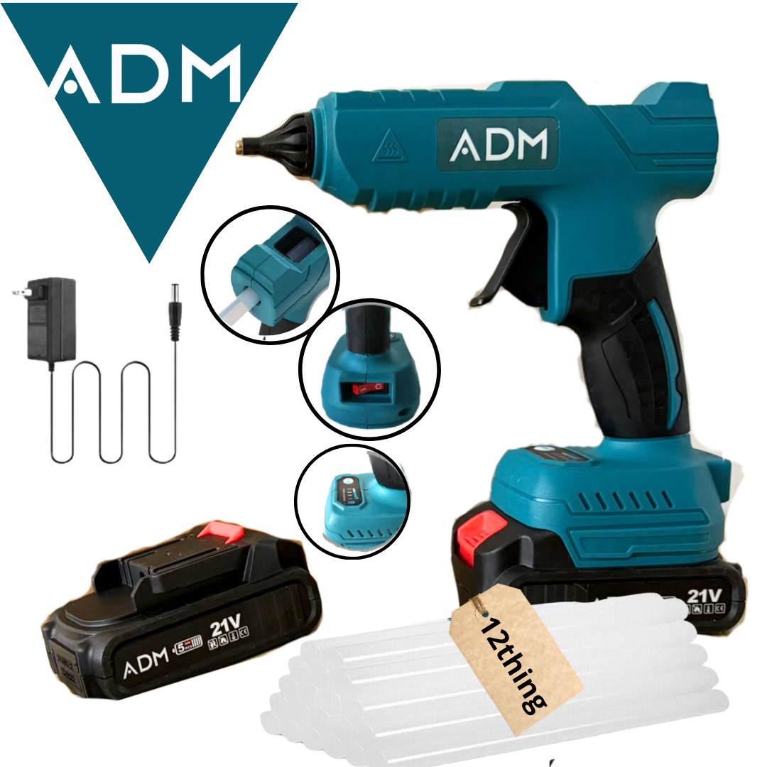 ADM Cordless Hot Glue Gun 21V + 1 Battery 21V, SKU: 7006