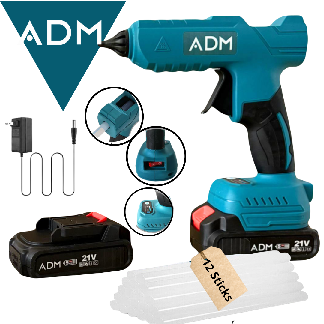 ADM Cordless Hot Glue Gun 21V + 1 Battery 21V, SKU: 7006