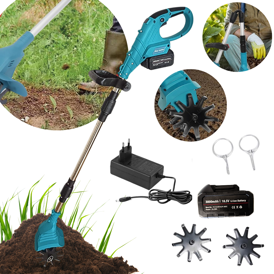 Foldable Cordless Garden Tiller 18,5V, SKU:7035