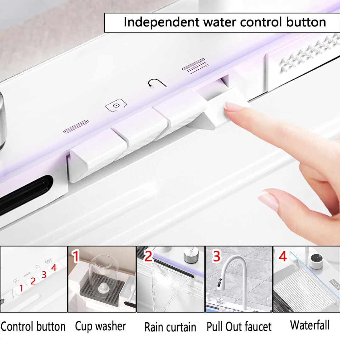 ADM SMART KITCHEN SINK WITH PULL-OUT FAUCET, SKU:587