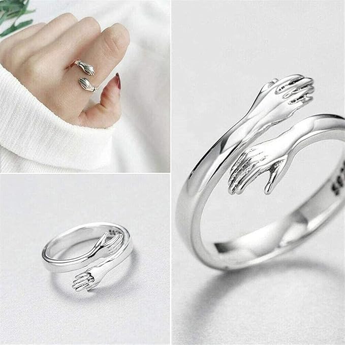 Adjustable Silver Hugging Ring – S925 Sterling Silver, SKU:423