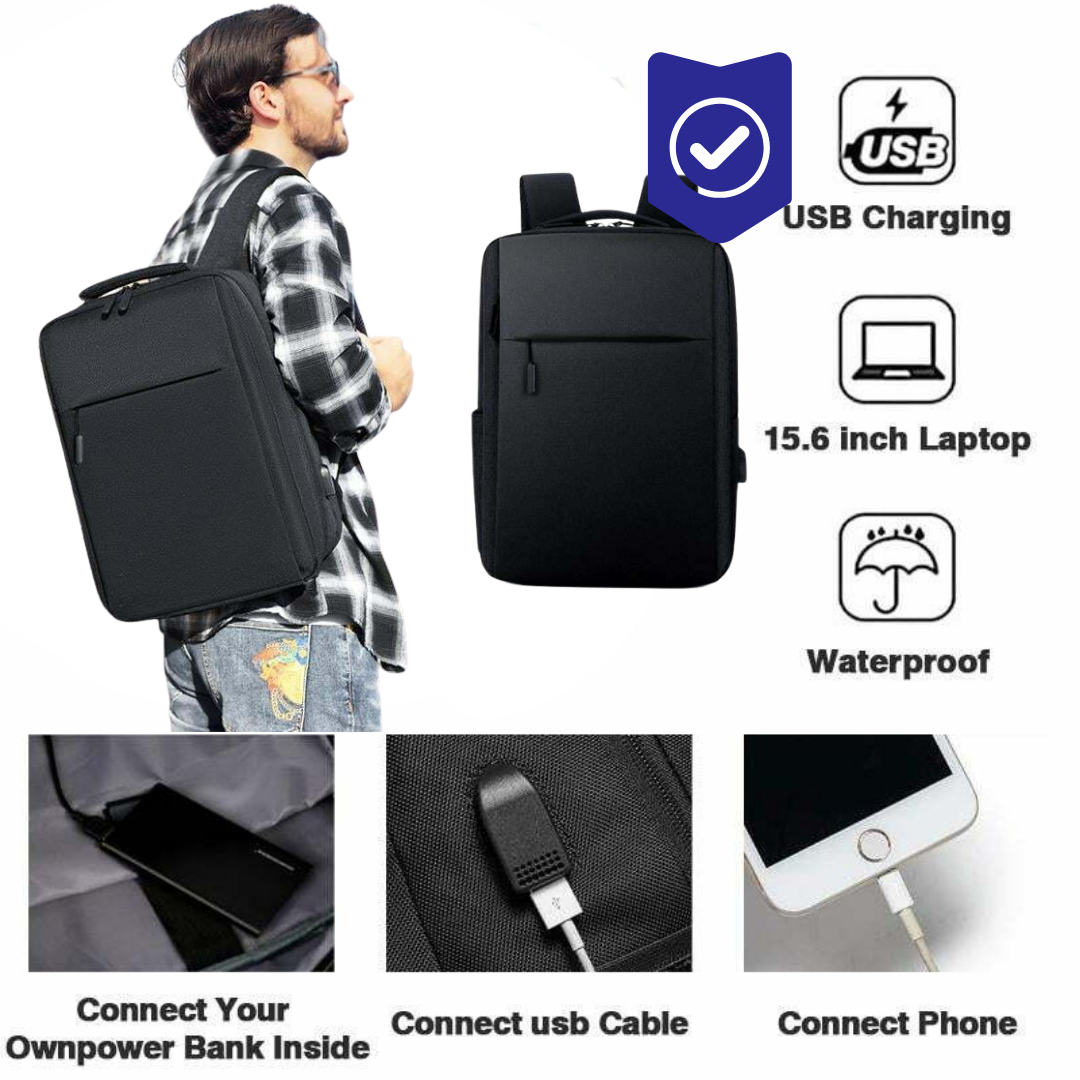 Anti-theft Waterproof Backpack with USB Port, SKU:2038