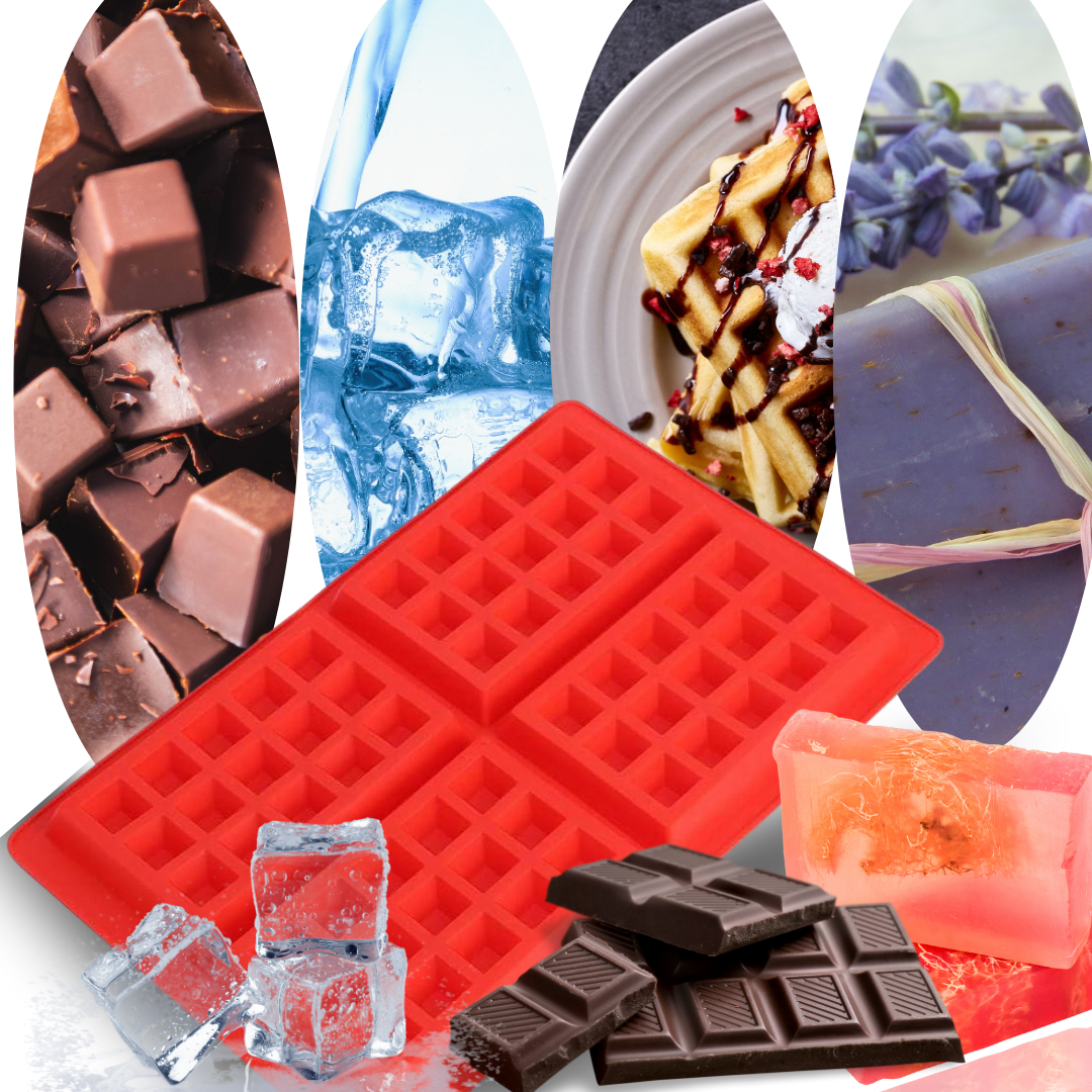 Multi-Use Silicone Waffle & Snack Mold – 4-Section Baking Tray, SKU:077