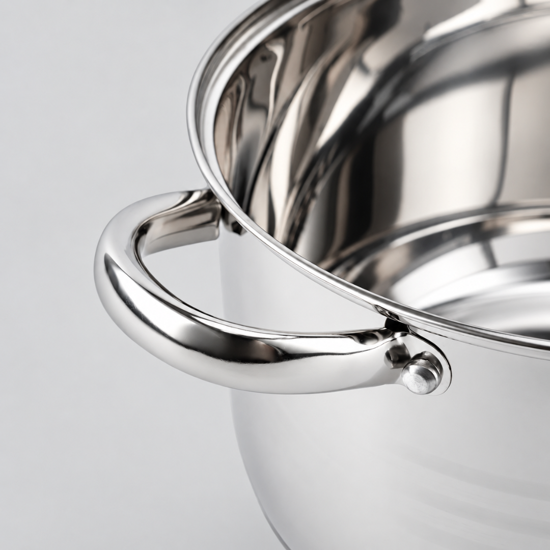 STAINLESS COOKWARE SET ADM WITH LIDS OF 12 ITEMS, SKU: 393
