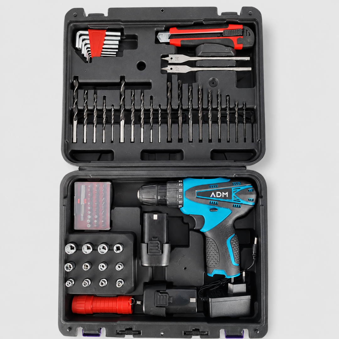 ADM CORDLESS SCREWDRIVER + TWO BATTERIES 12V, SET 77PCS, SKU: 395 - Image 3