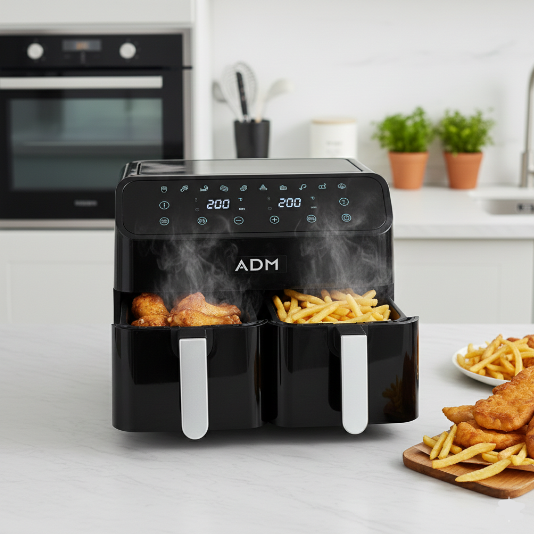 ADM Double Air Fryer – 2-baskets 8L, SKU:550
