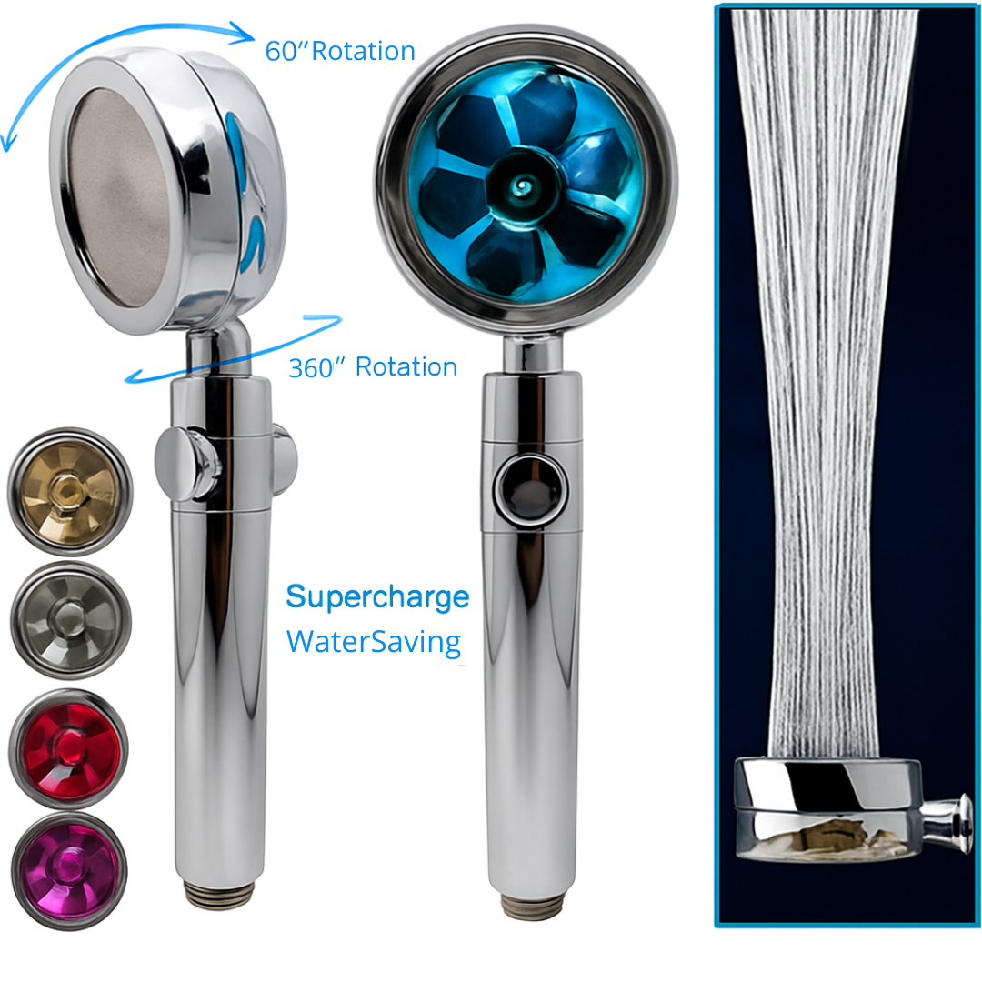 SHOWERHEAD WITH TURBINE AND FILTER- different colours, SKU: 287