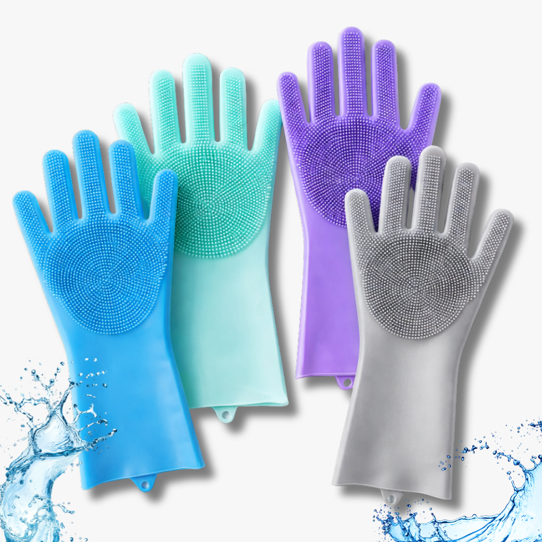 SILICONE KITCHEN CABIN WASHING GLOVES- different colours, SKU: 074