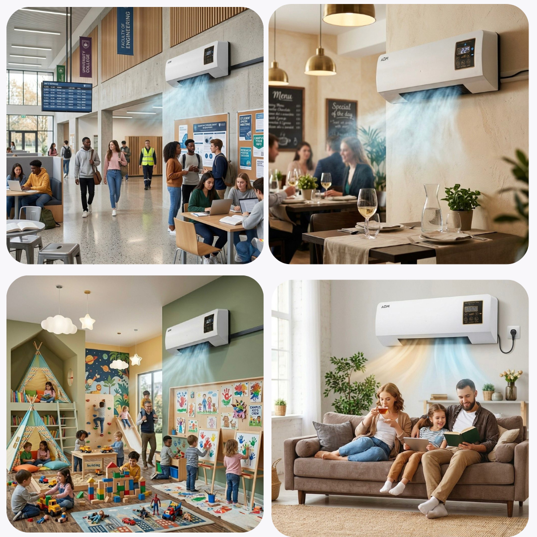 Wall-mounted heater & cooler fan ADM with remote control, SKU: 2069