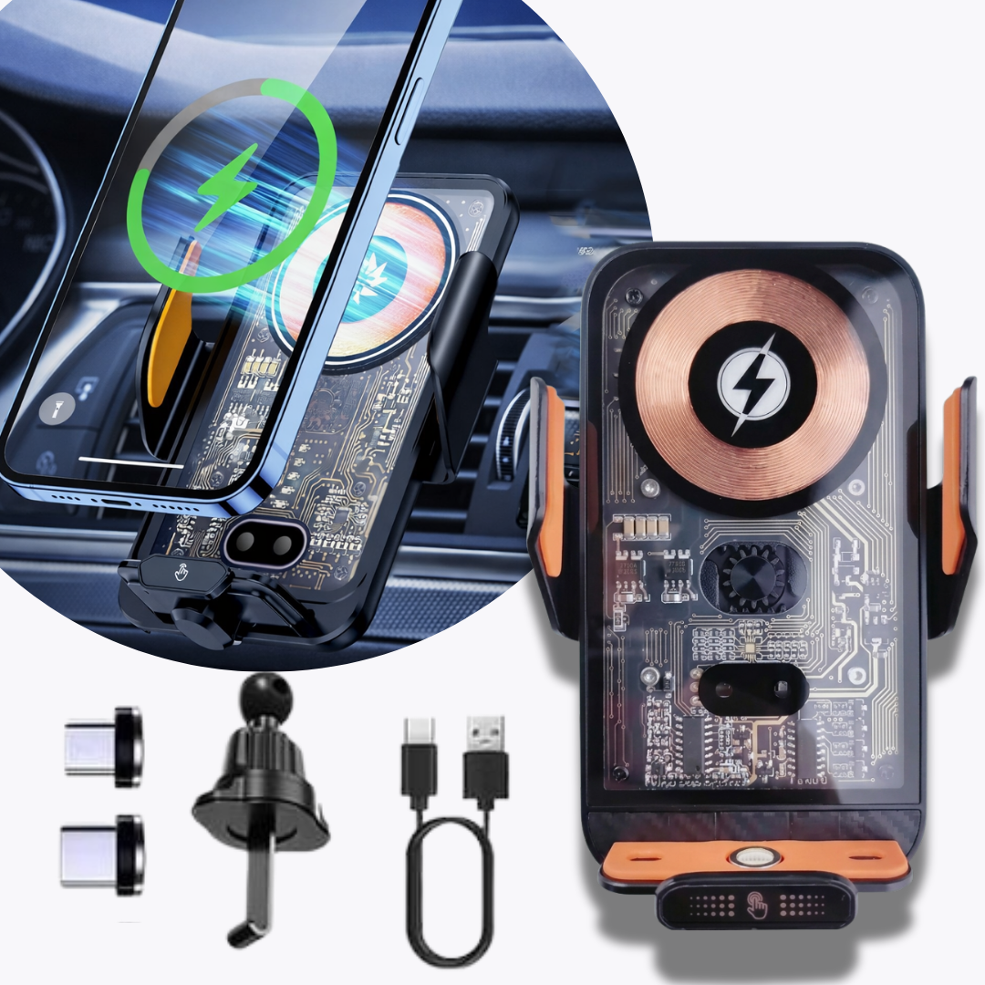 15W car phone holder with wireless charging, SKU:7066