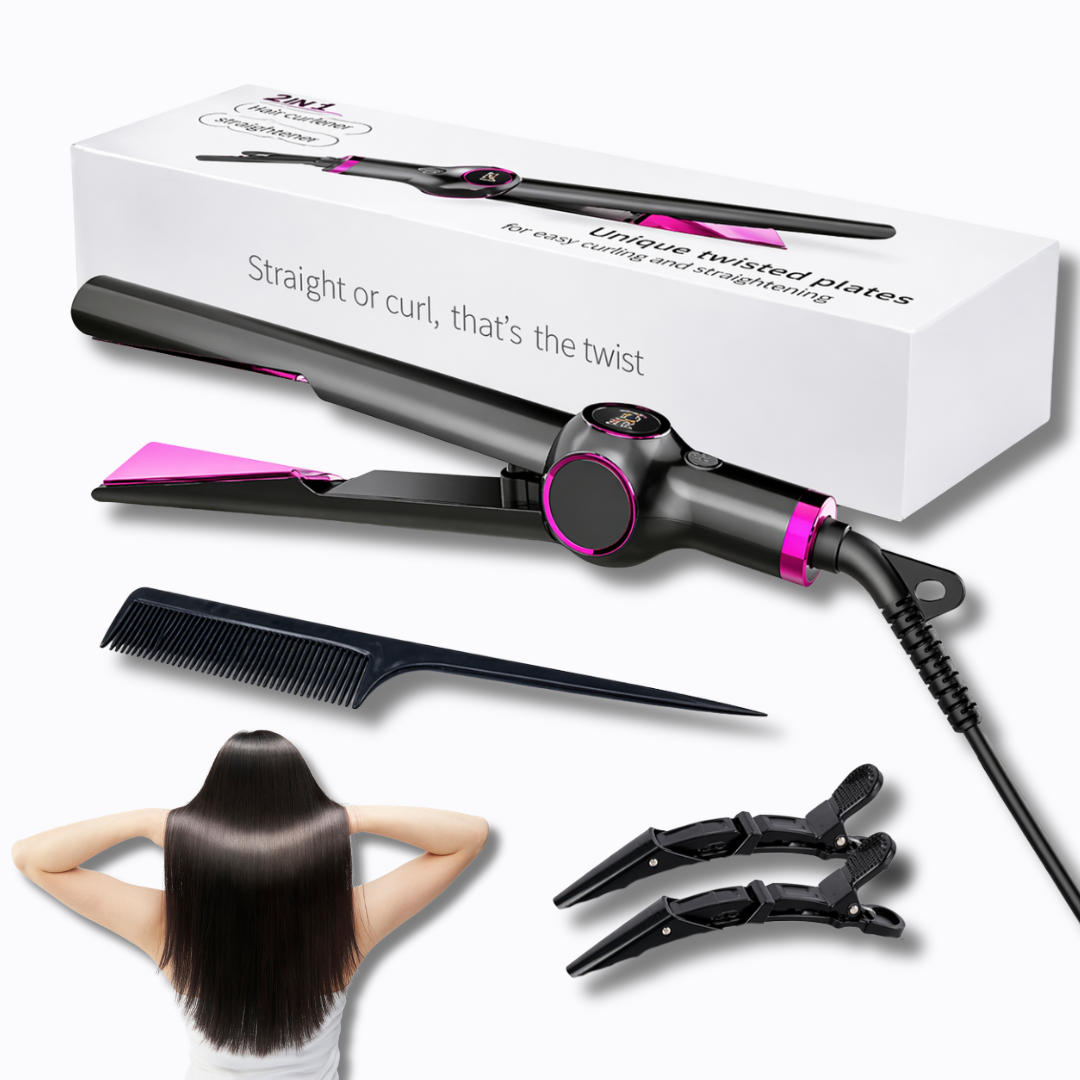 2-in-1 Ceramic Hair Straightener & Curler, SKU: 2286