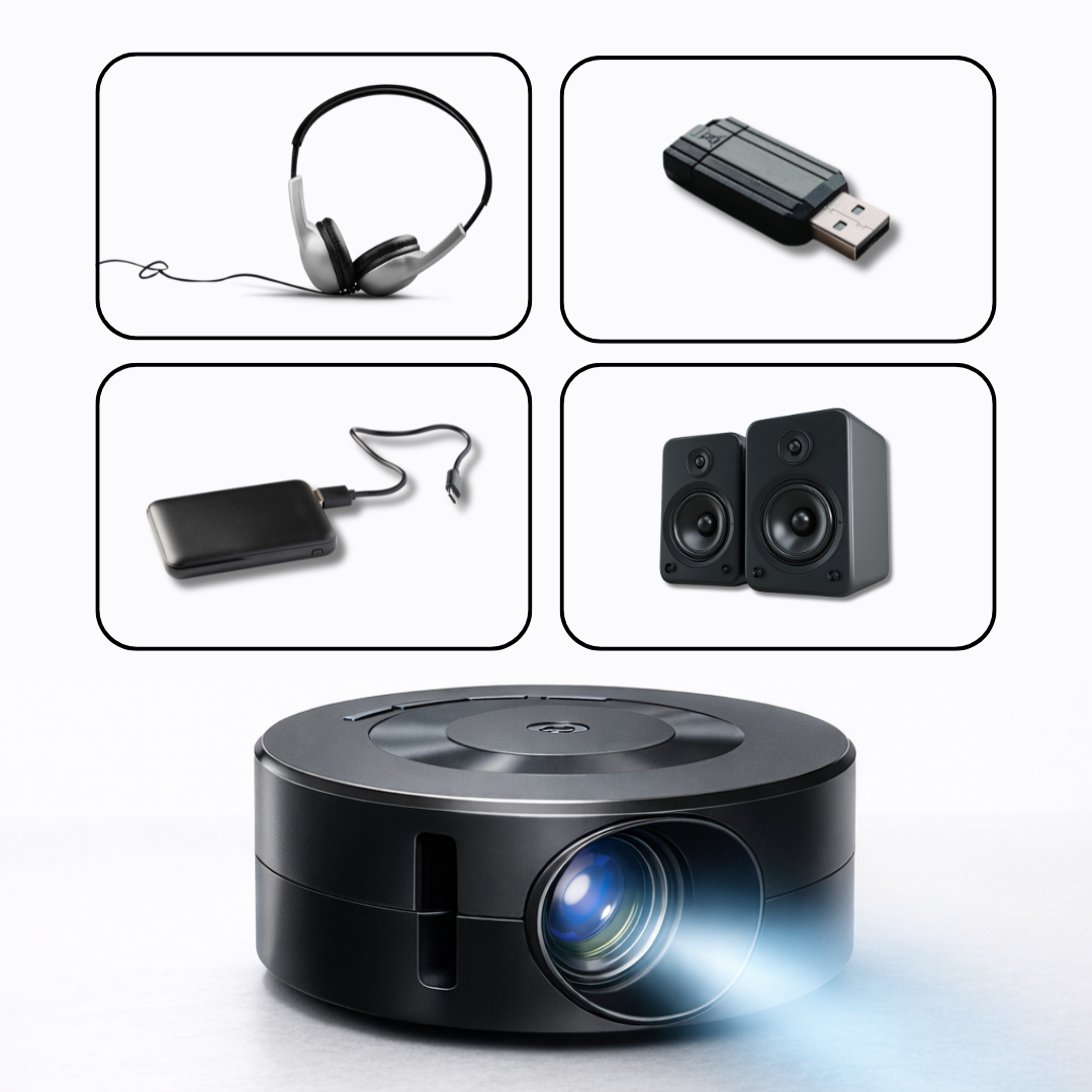 Mini LED Projector – Compact Home Cinema Anywhere, SKU:7009
