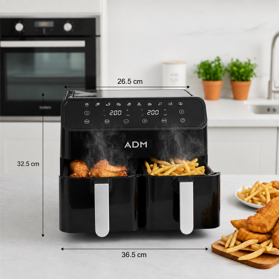 ADM Double Air Fryer – 2-baskets 8L, SKU: 550 - Image 7