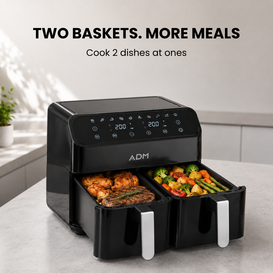ADM Double Air Fryer – 2-baskets 8L, SKU: 550 - Image 8