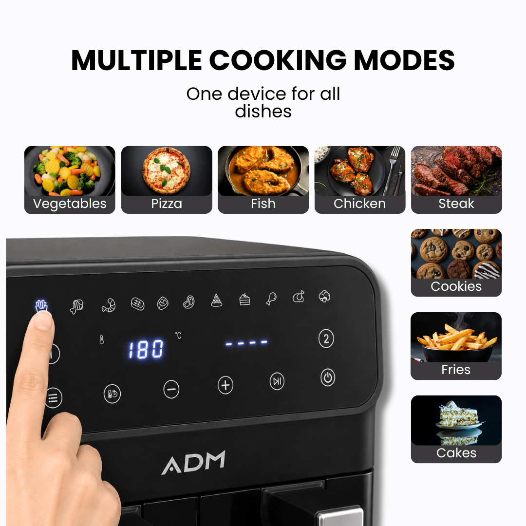 ADM Double Air Fryer – 2-baskets 8L, SKU: 550 - Image 3