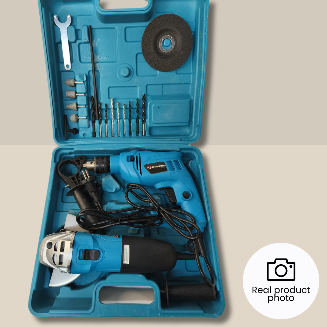 Angle Grinder and Impact Drill Set – 900W, SKU: CP-117