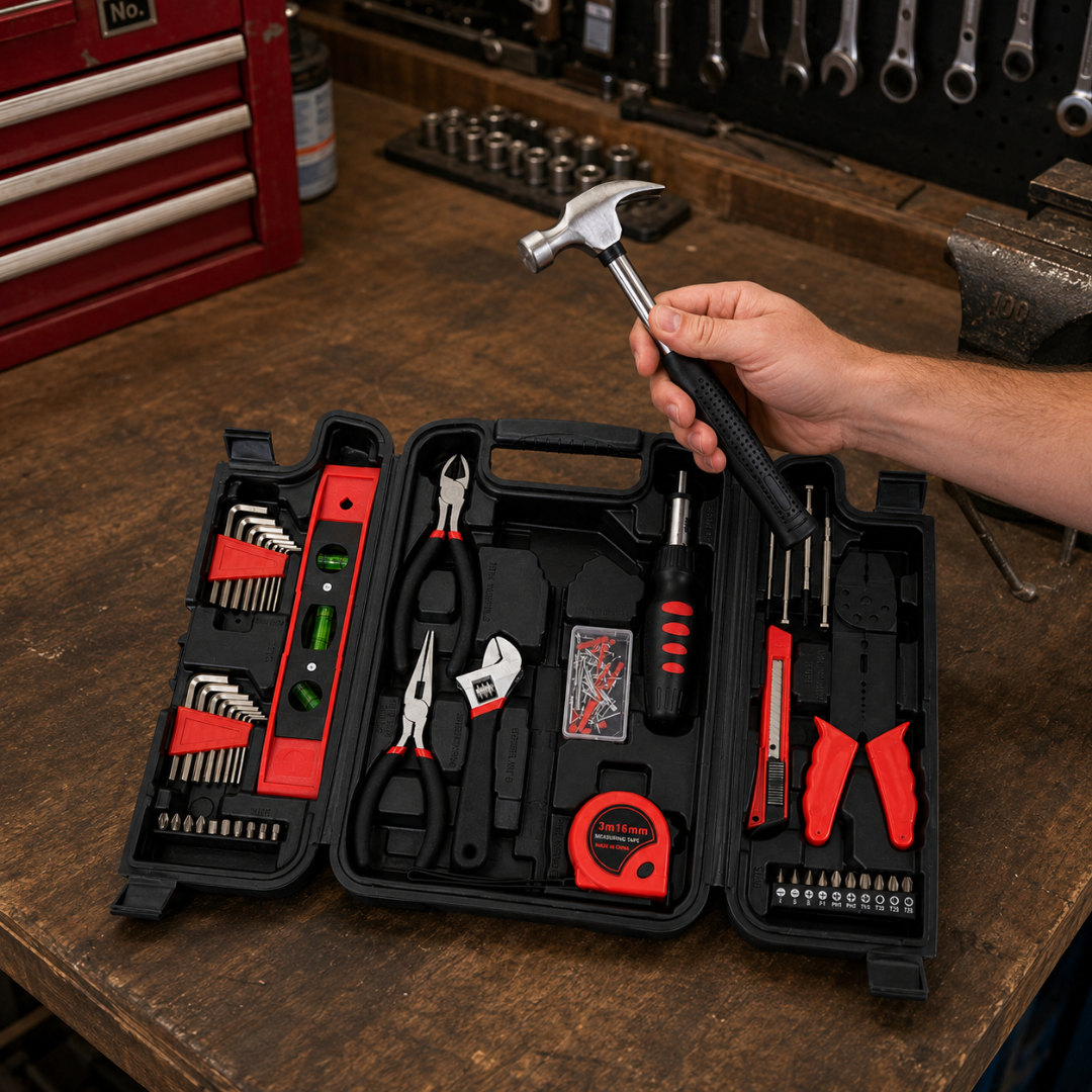 129-Piece DIY Home Repair Tool kit with storage case, SKU: 7096