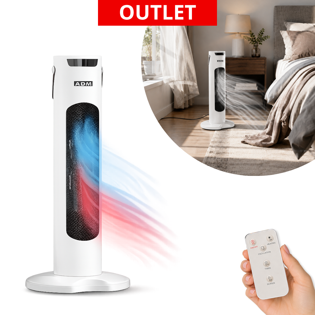 ADM Air Blower with Cool Fan & Heating Modes | Oscillation | 1500W, SKU: 6062_boxdmg | OUTLET