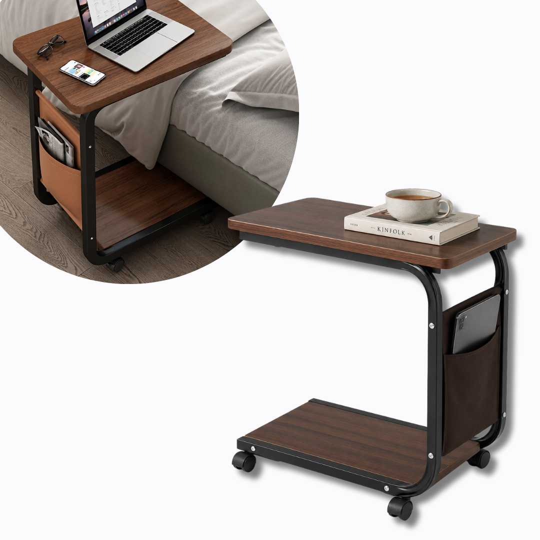 ADM Mobile Side Table with Storage Pocket, SKU: 7083