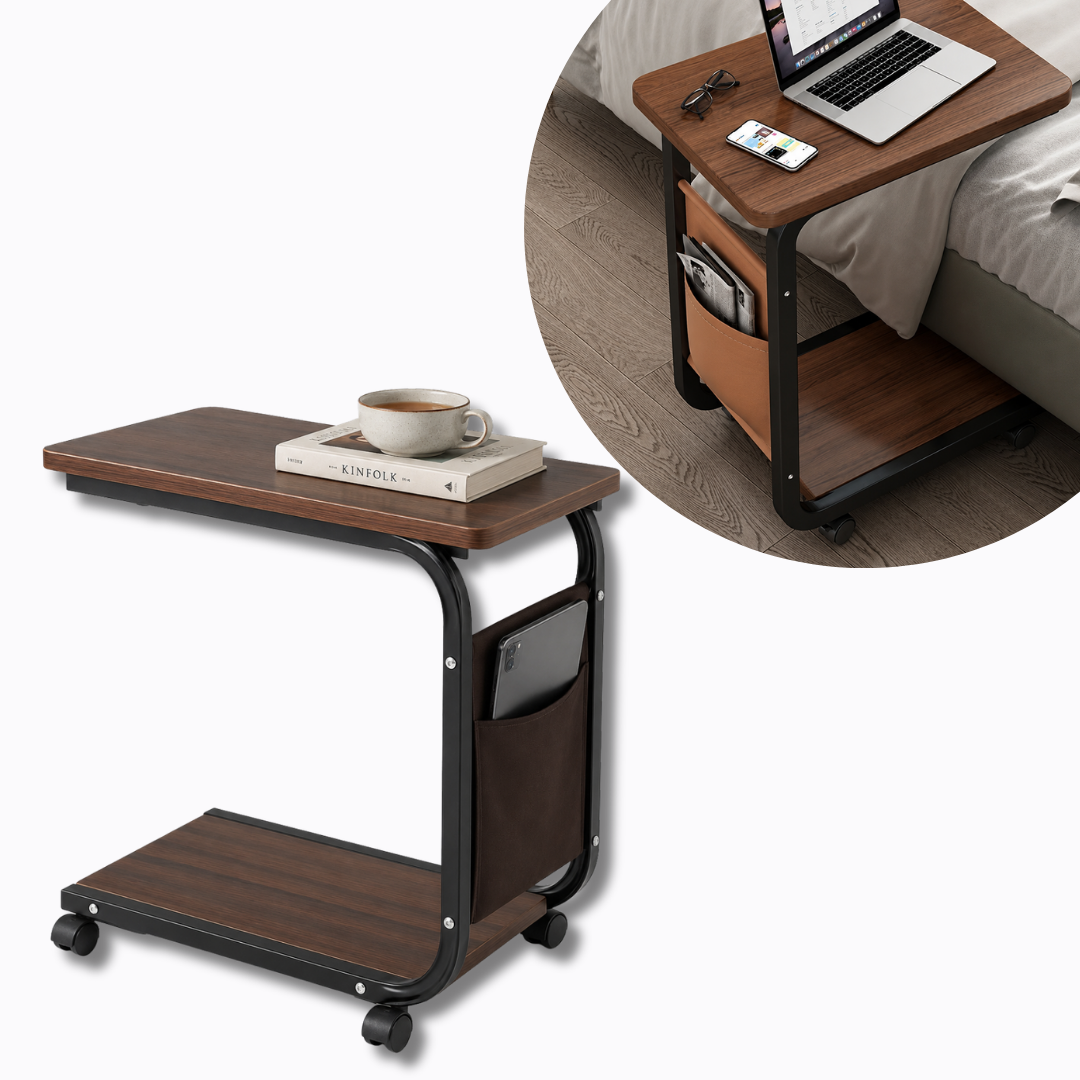 ADM Mobile Sofa Side Table with Storage Pocket, SKU: 7083