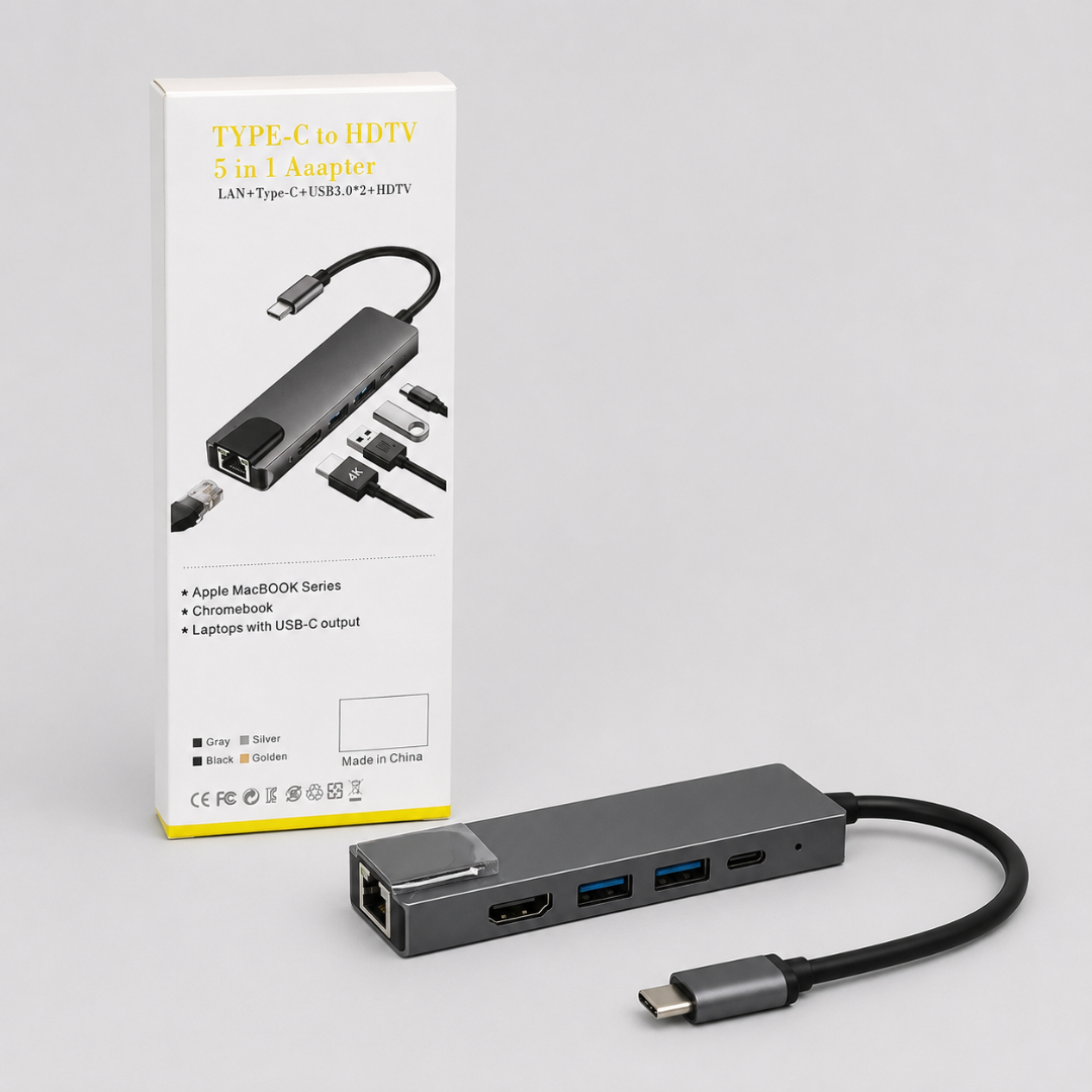 USB-C Hub 5-in-1 Multiport Adapter HDMI 4K, SKU: 7123